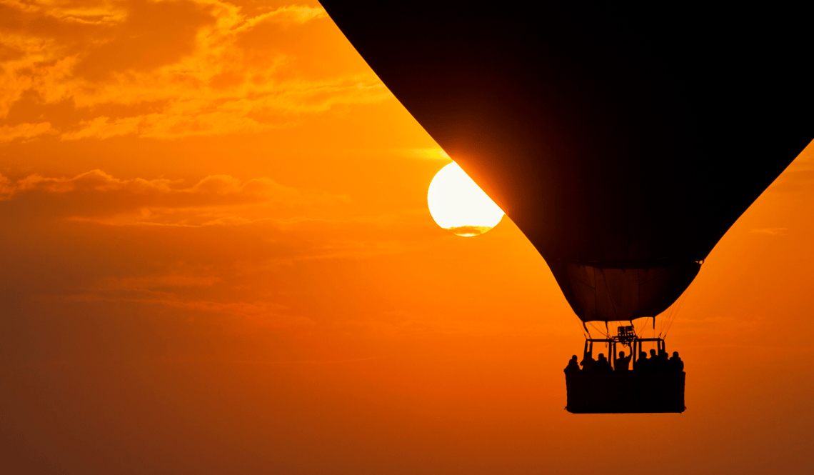 Hot air balloon over Africa